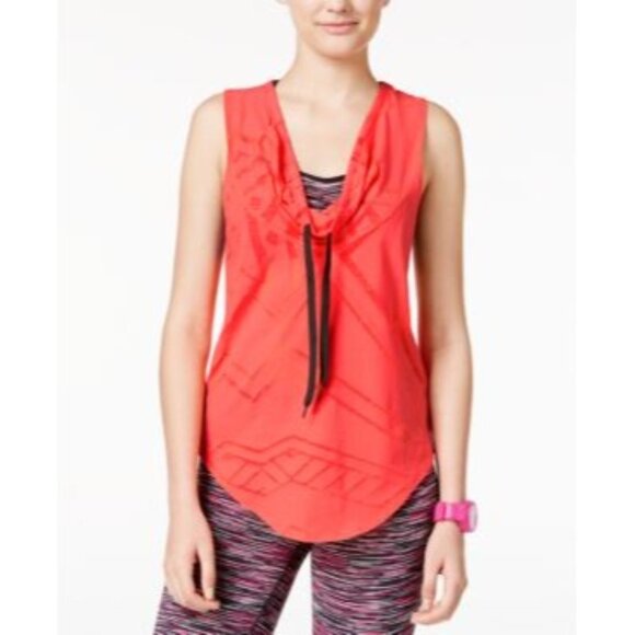 Energie Active Juniors' Diana Cowl-Neck Burnout Tank Top , Coral, - Picture 1 of 12